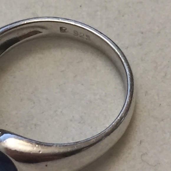 Two Beautiful 925 Sterling Silver rings, blue cat’s-eye and CZ - Picture 6 of 7